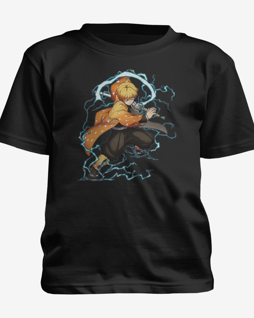 Polera de niño Negro de Zenitsu 3