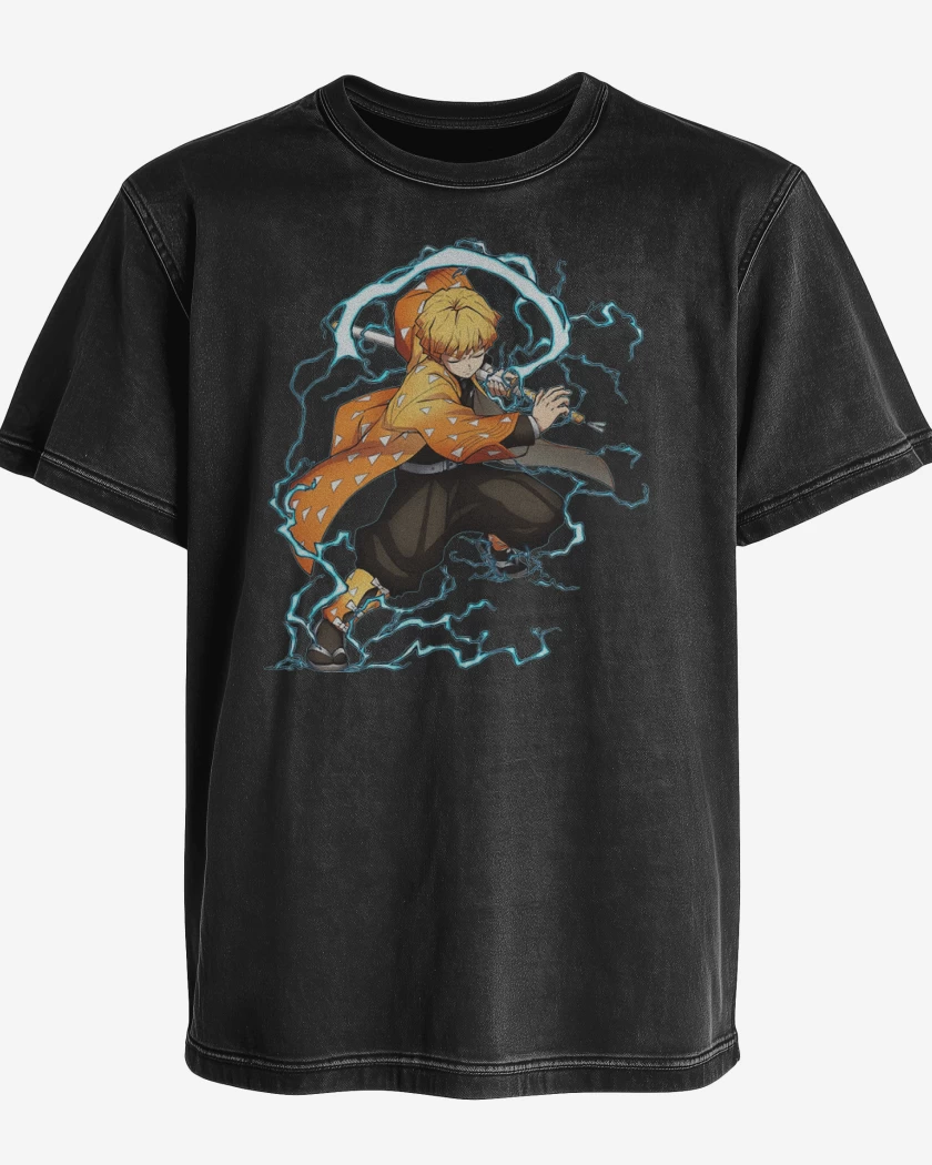 Polera desgastada Negro de Zenitsu 3