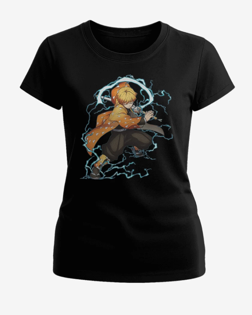 Polera de Mujer Negro de Zenitsu 3