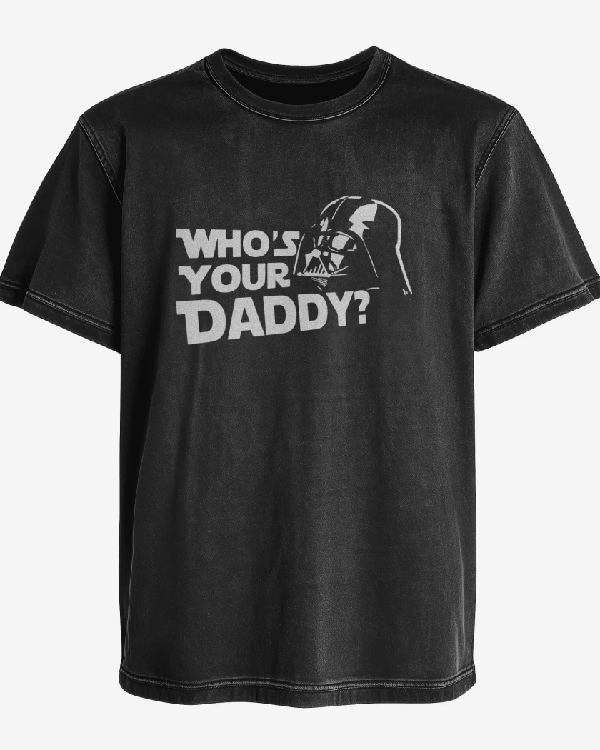 Polera desgastada Negro de Whos your daddy