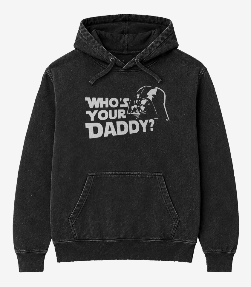 Poleron Canguro Acid Wash Negro de Whos your daddy