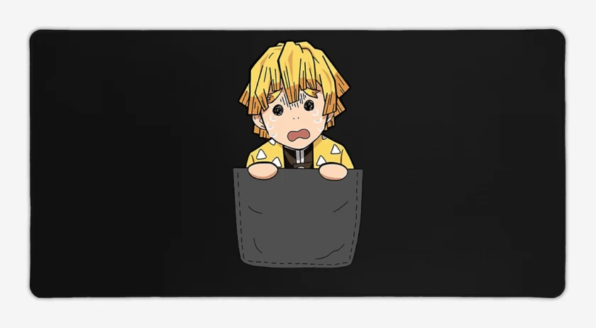 Mouse pad Gamer Negro de Zenitsu de Bolsillo