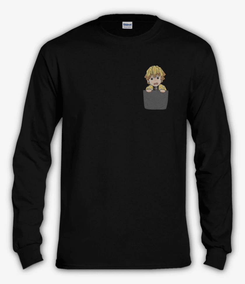Polera manga larga Negro de Zenitsu de Bolsillo