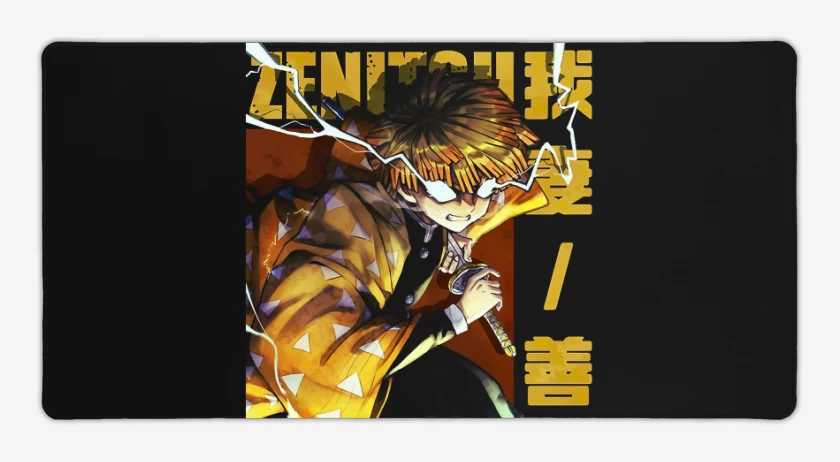 Mouse pad Gamer Negro de Zenitsu 4