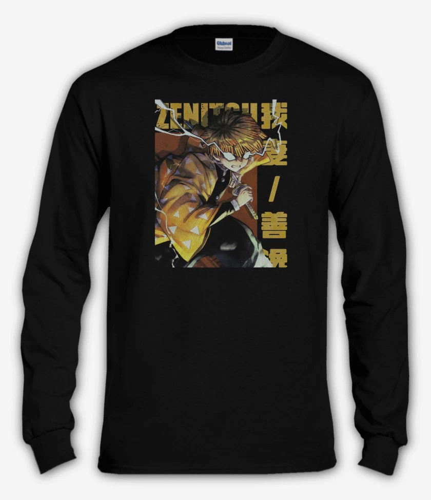 Polera manga larga Negro de Zenitsu 4