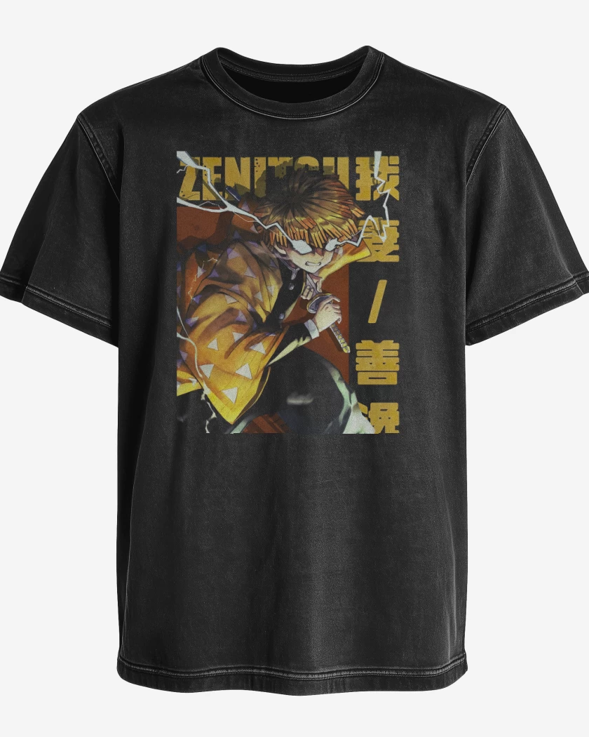 Polera desgastada Negro de Zenitsu 4