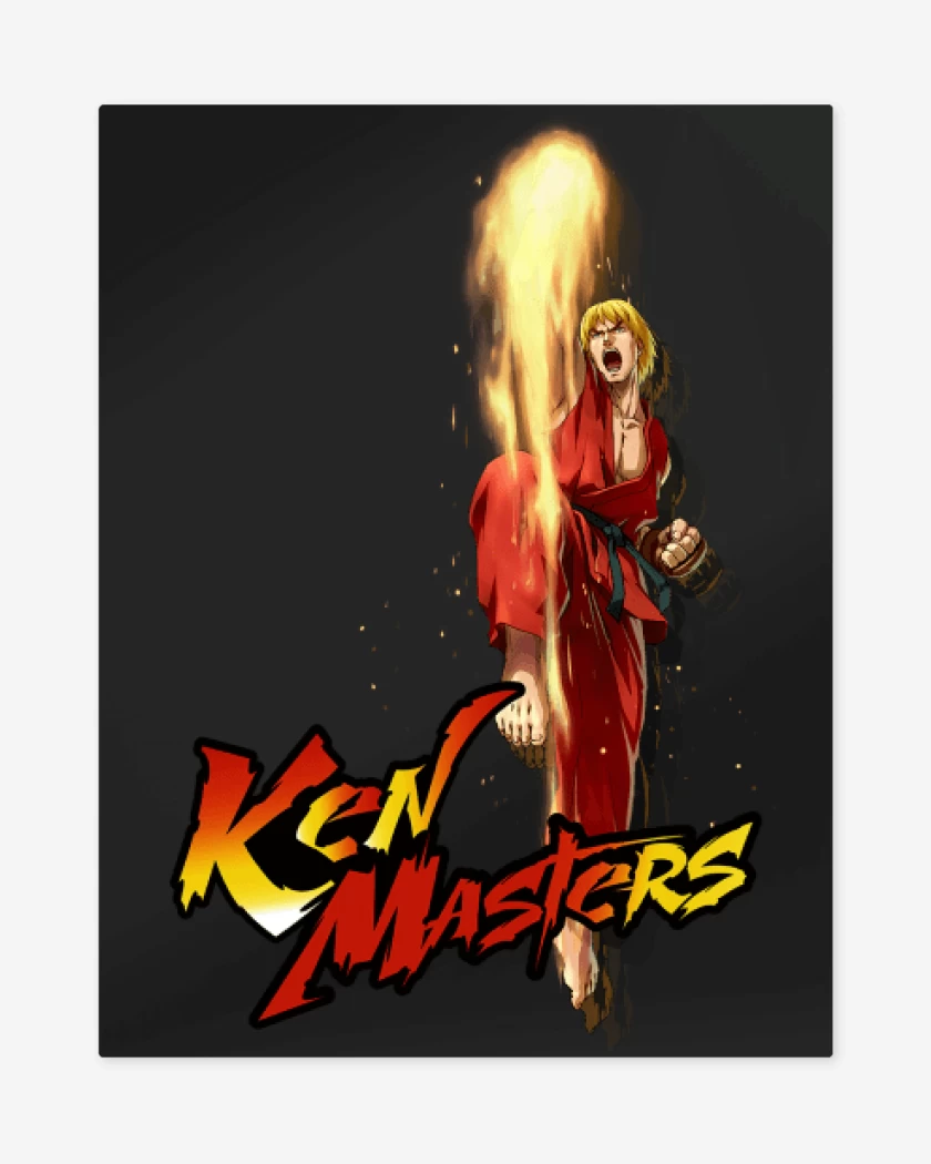 Print metalico Negro de Ken Masters