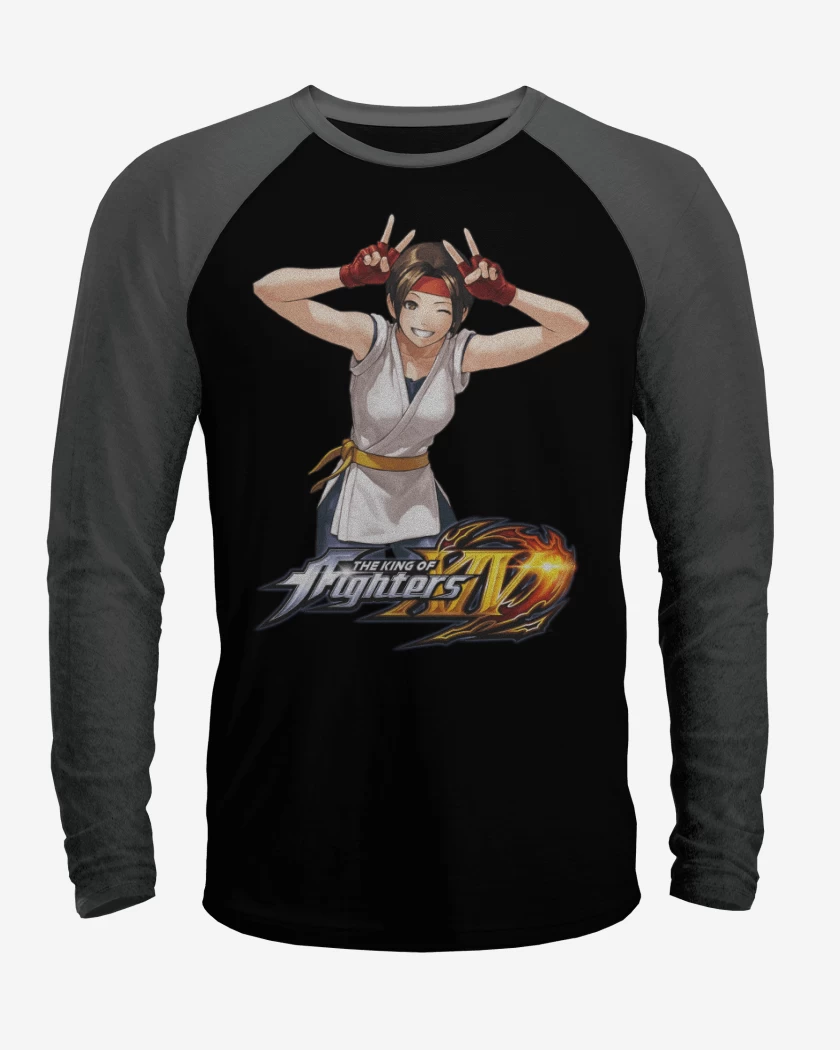 Polera Raglan Negro / Negro Heather de Yuri
