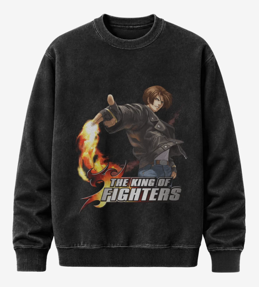 Poleron Polo Acid Wash Negro de Kyo Kusanagi