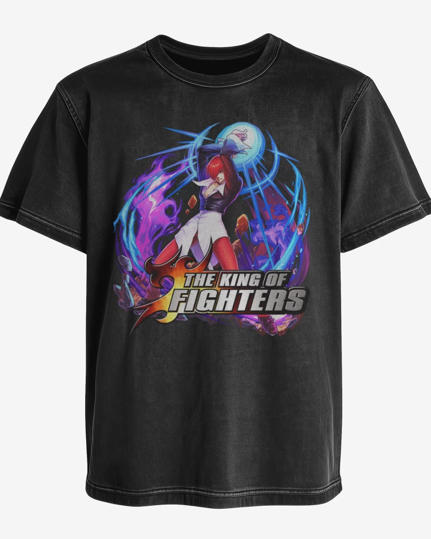 Polera desgastada Negro de Iori Yagami