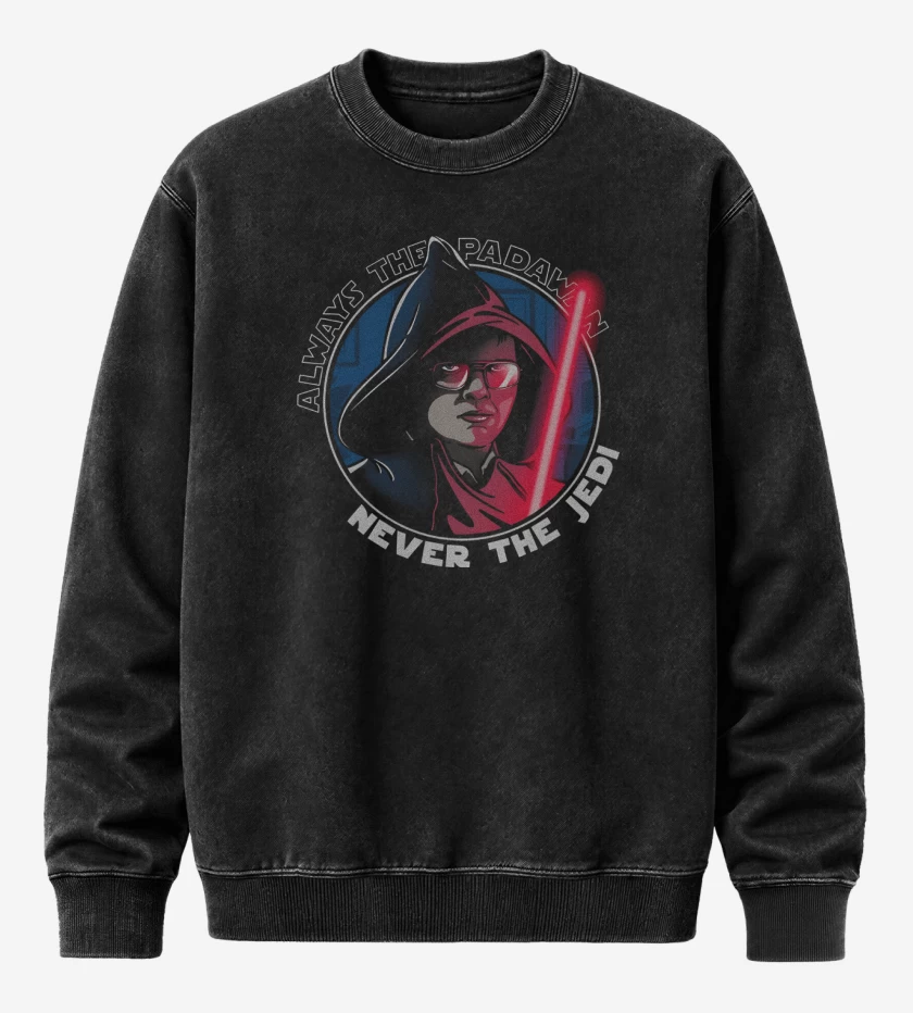 Poleron Polo Acid Wash Negro de Never The JEDI