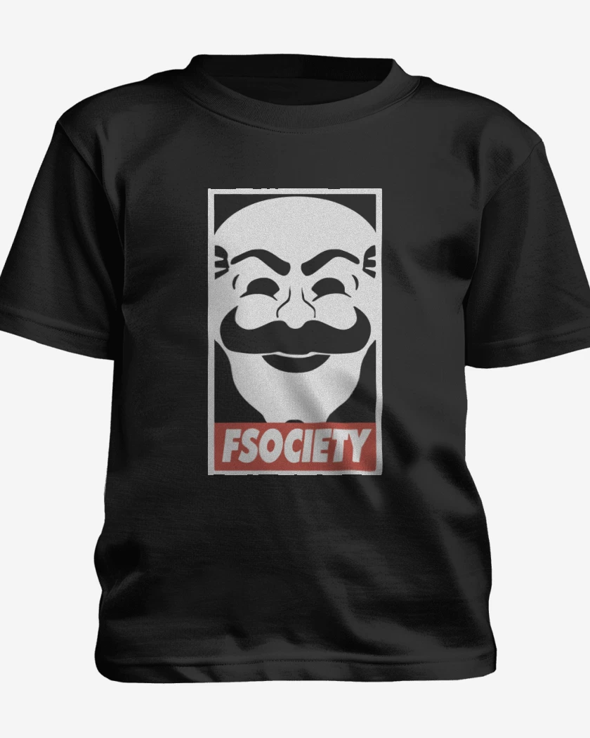 Polera de niño Negro de Fsociety
