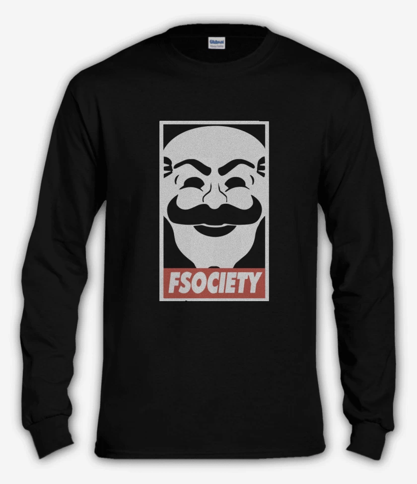 Polera manga larga Negro de Fsociety