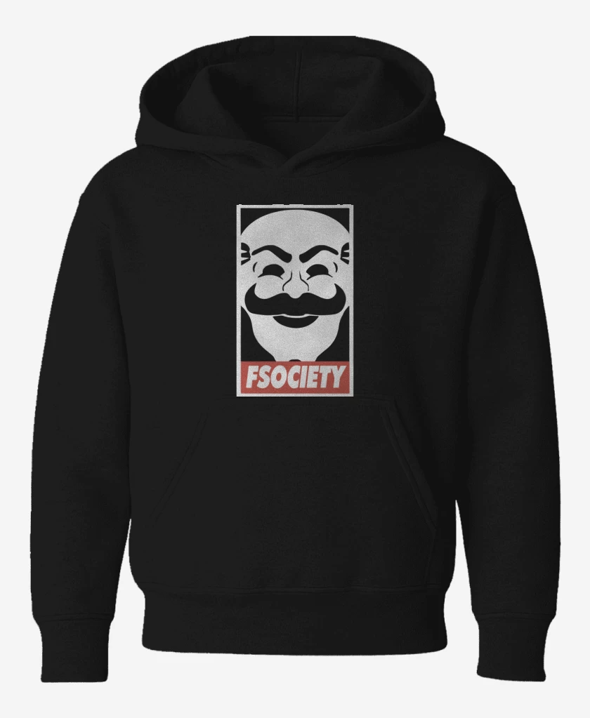 Poleron de niño Negro de Fsociety