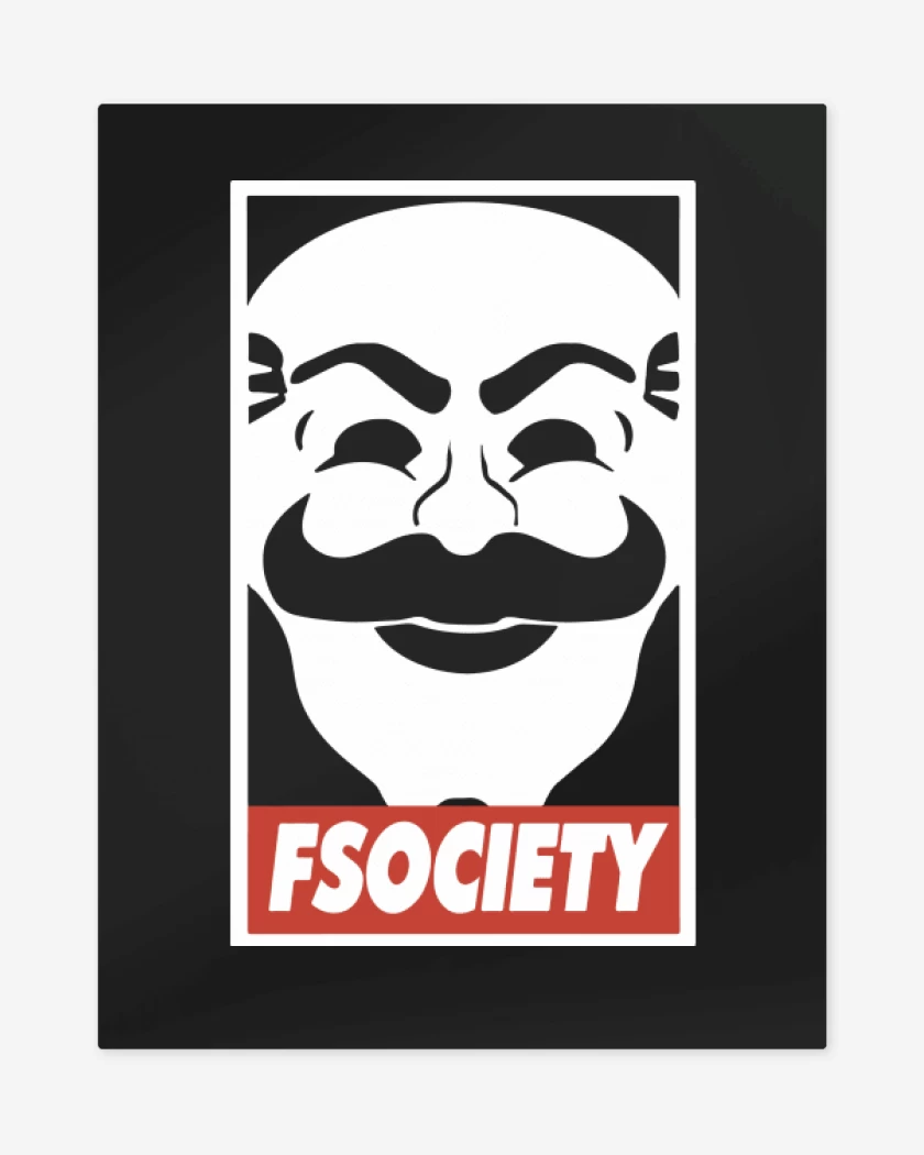 Print metalico Negro de Fsociety