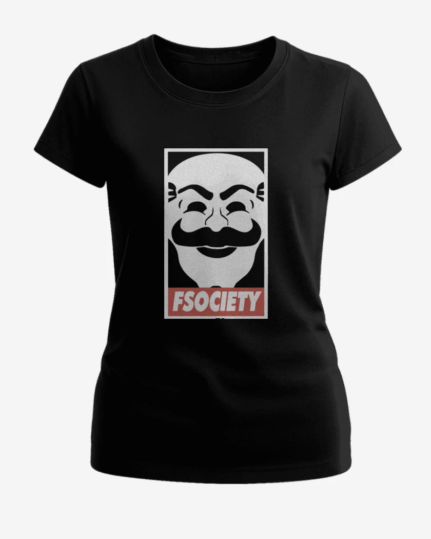 Polera de Mujer Negro de Fsociety