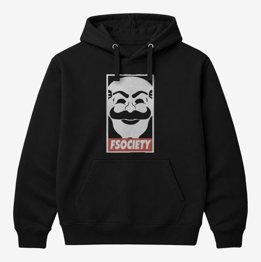 Polerón Canguro Negro de Fsociety
