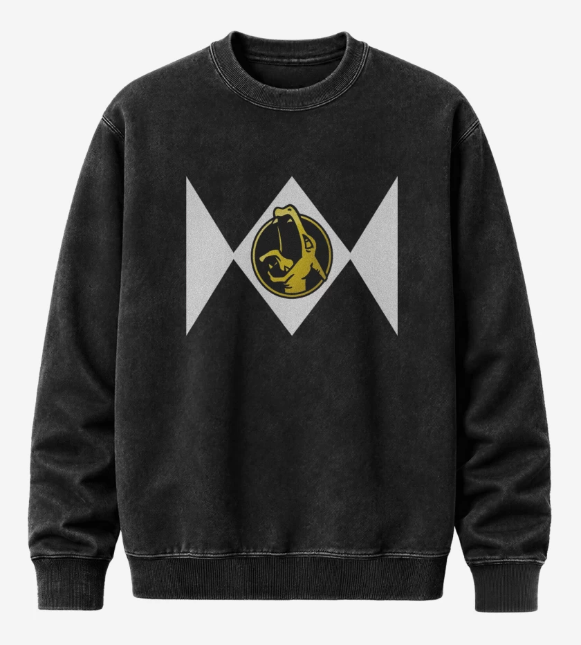 Poleron Polo Acid Wash Negro de Mighty Morphinzard
