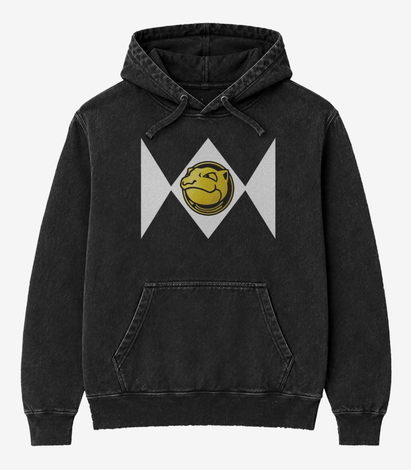 Poleron Canguro Acid Wash Negro de Mighty Morphintoise