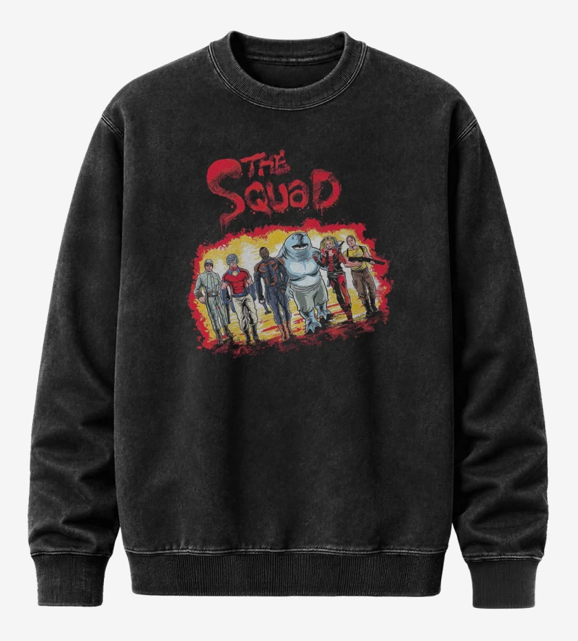 Poleron Polo Acid Wash Negro de The Squad
