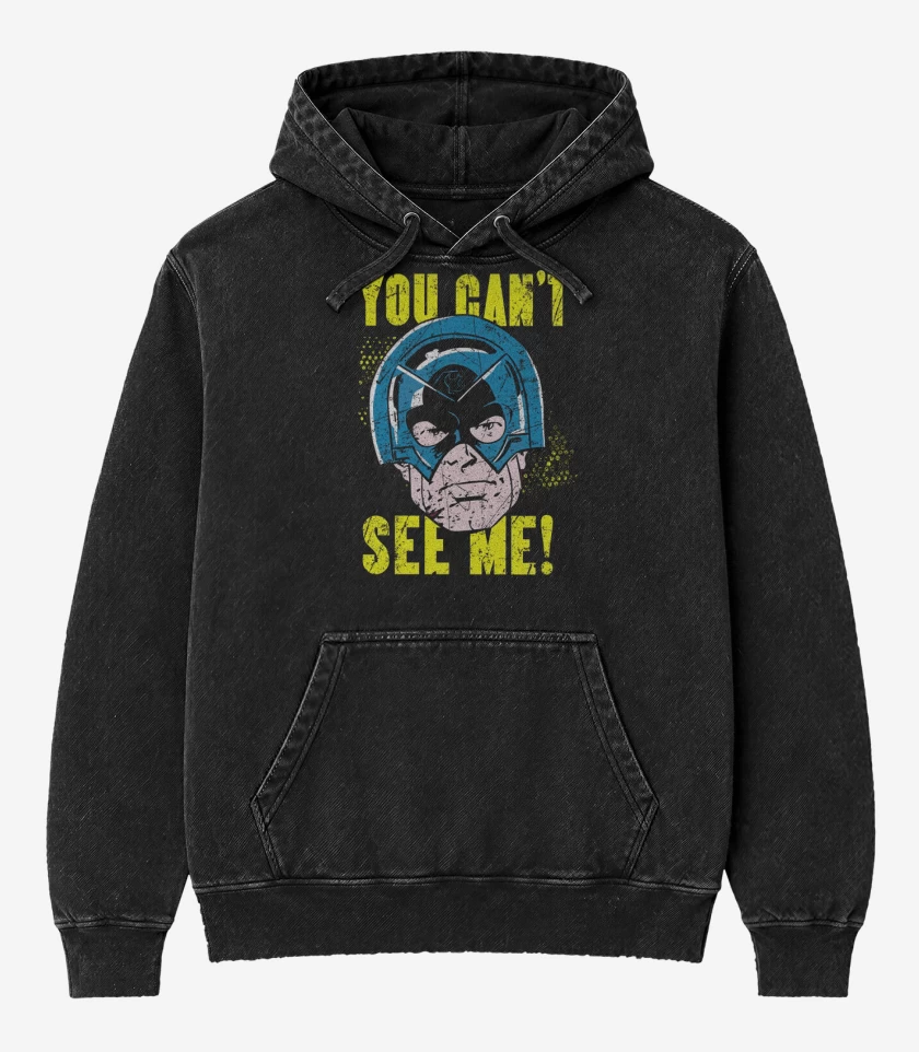Poleron Canguro Acid Wash Negro de YOU CANT SEE ME!