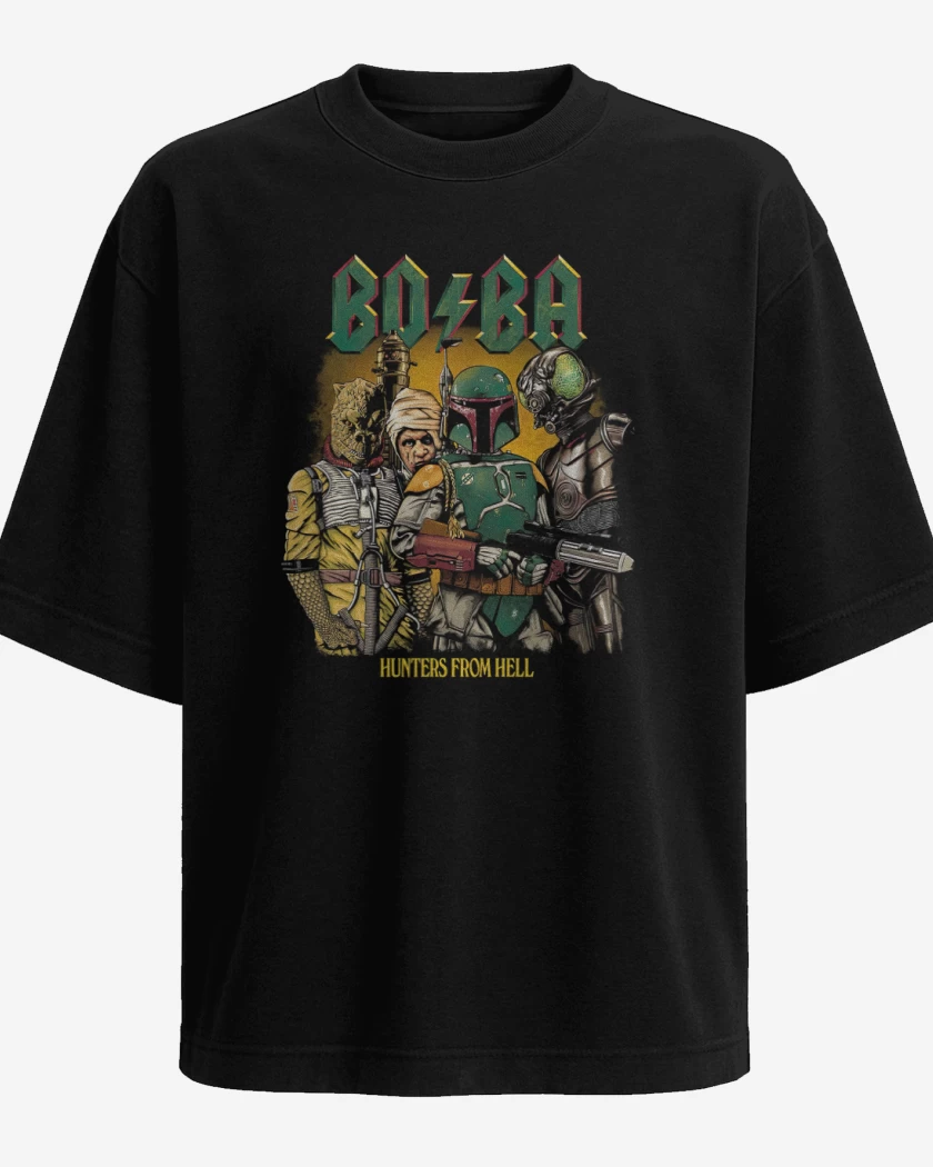 Polera Oversize Negro de BO/BA Hunters From Hell