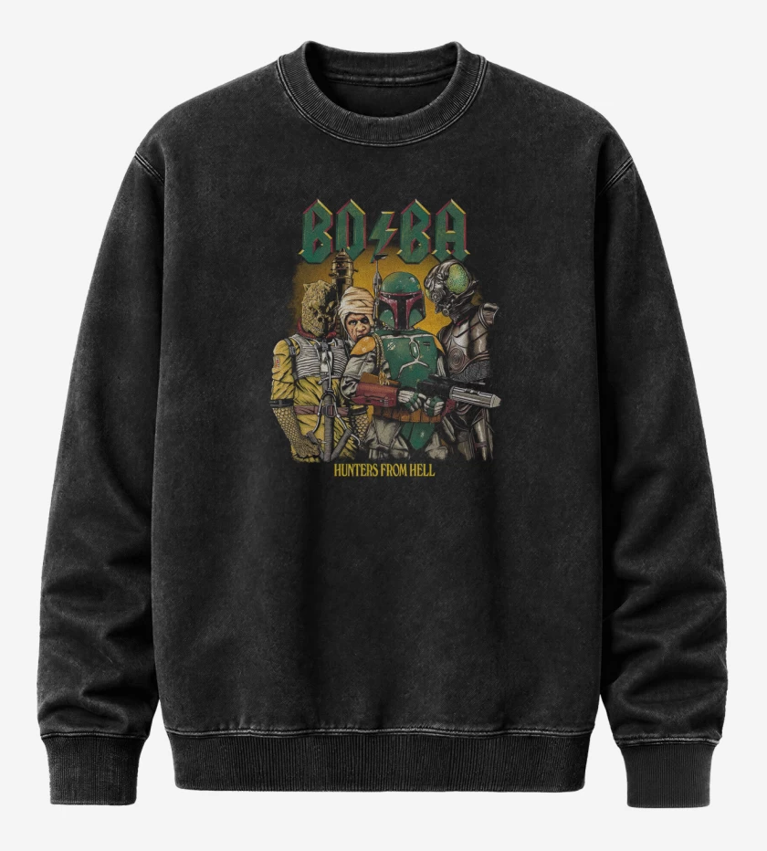 Poleron Polo Acid Wash Negro de BO/BA Hunters From Hell