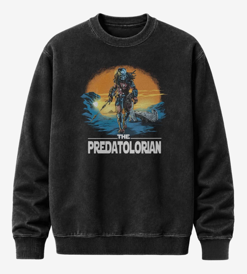 Poleron Polo Acid Wash Negro de Predatolorian
