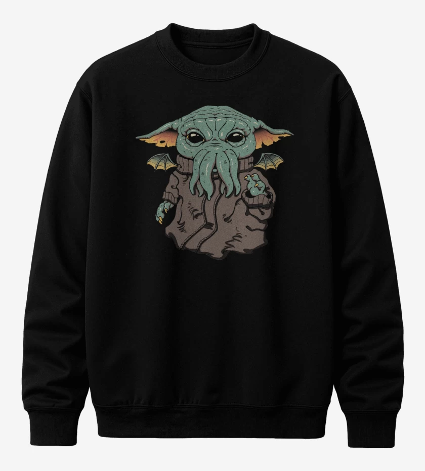 Poleron polo Negro de Baby Cthulhu