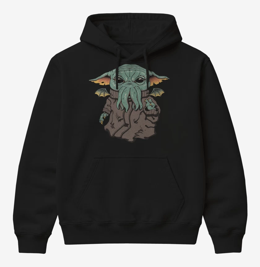 Poleron Canguro básico Negro de Baby Cthulhu