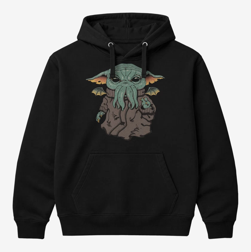 Polerón Canguro Negro de Baby Cthulhu