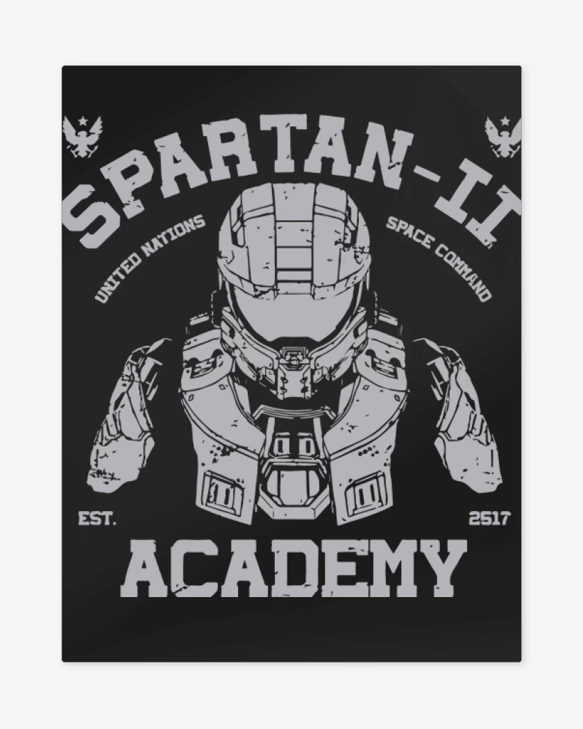 Print metalico Negro de Spartan II academy