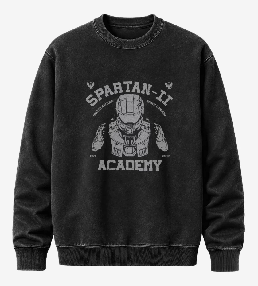 Poleron Polo Acid Wash Negro de Spartan II academy
