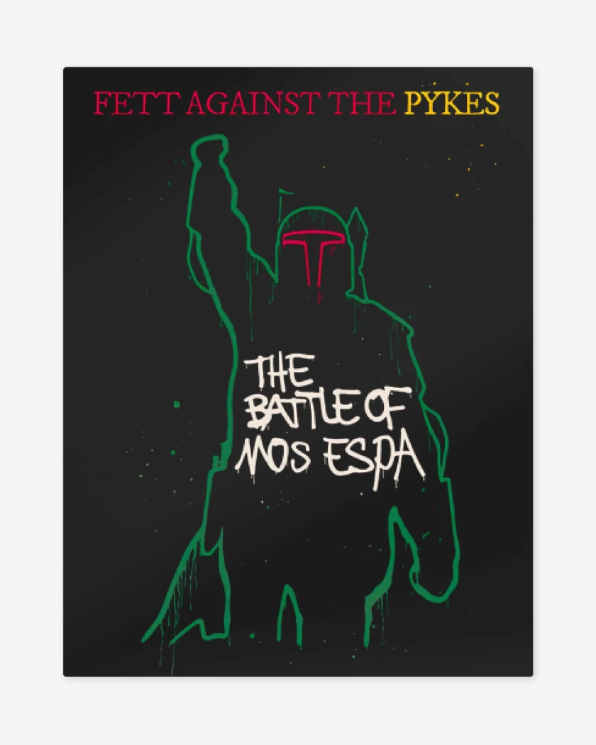 Print metalico Negro de Fett Against The Pykes