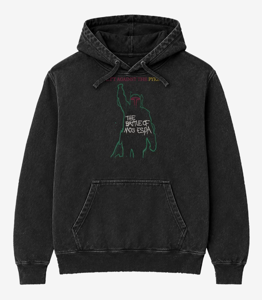 Poleron Canguro Acid Wash Negro de Fett Against The Pykes
