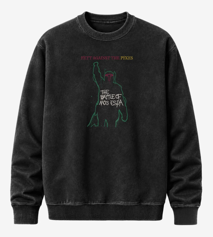 Poleron Polo Acid Wash Negro de Fett Against The Pykes
