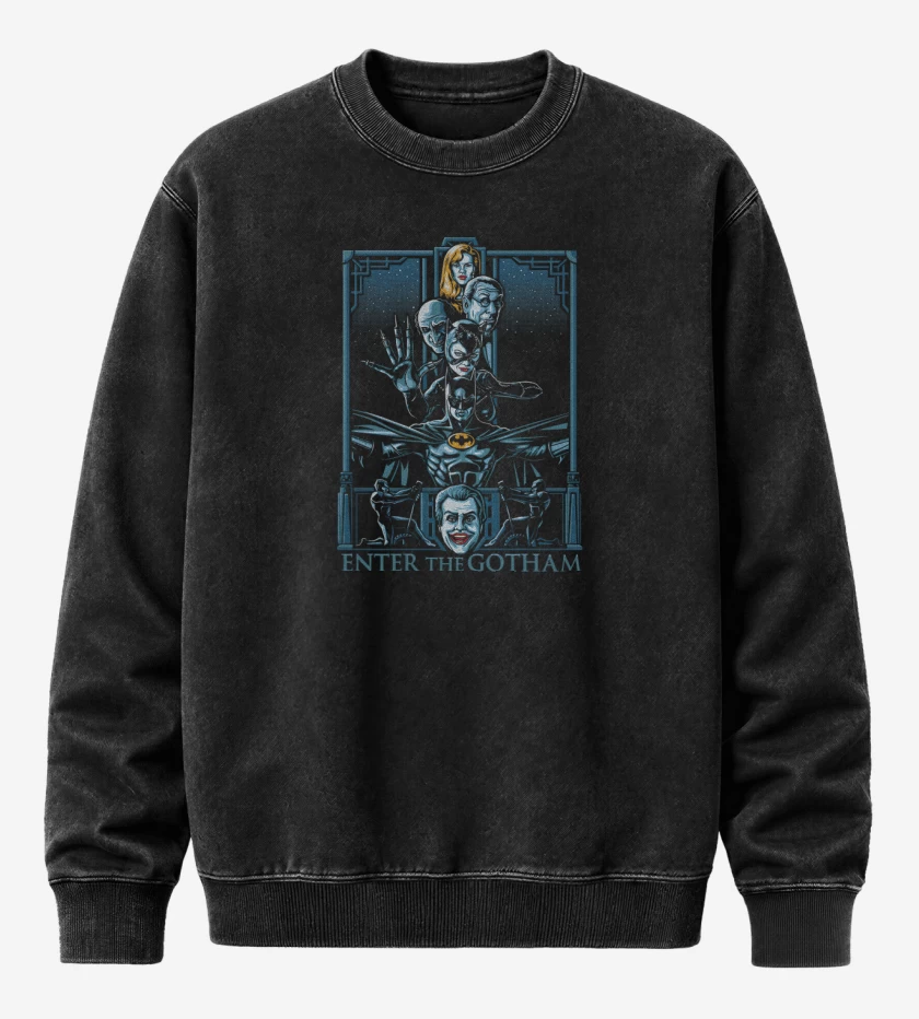 Poleron Polo Acid Wash Negro de Enter The Gotham