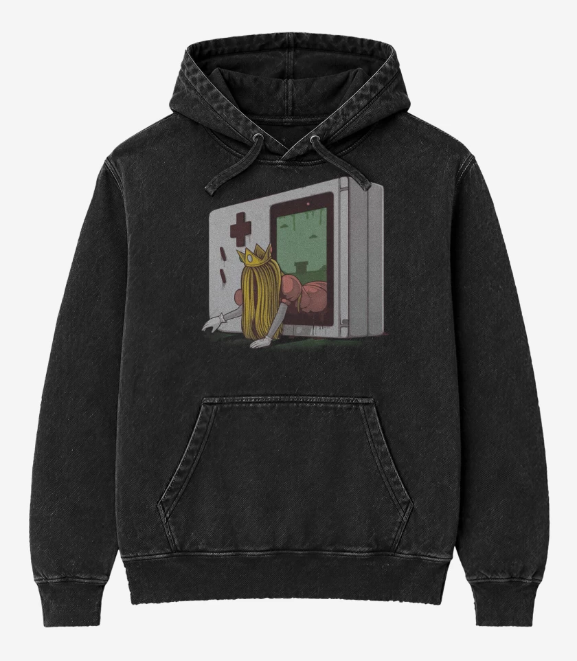 Poleron Canguro Acid Wash Negro de The Ringboy