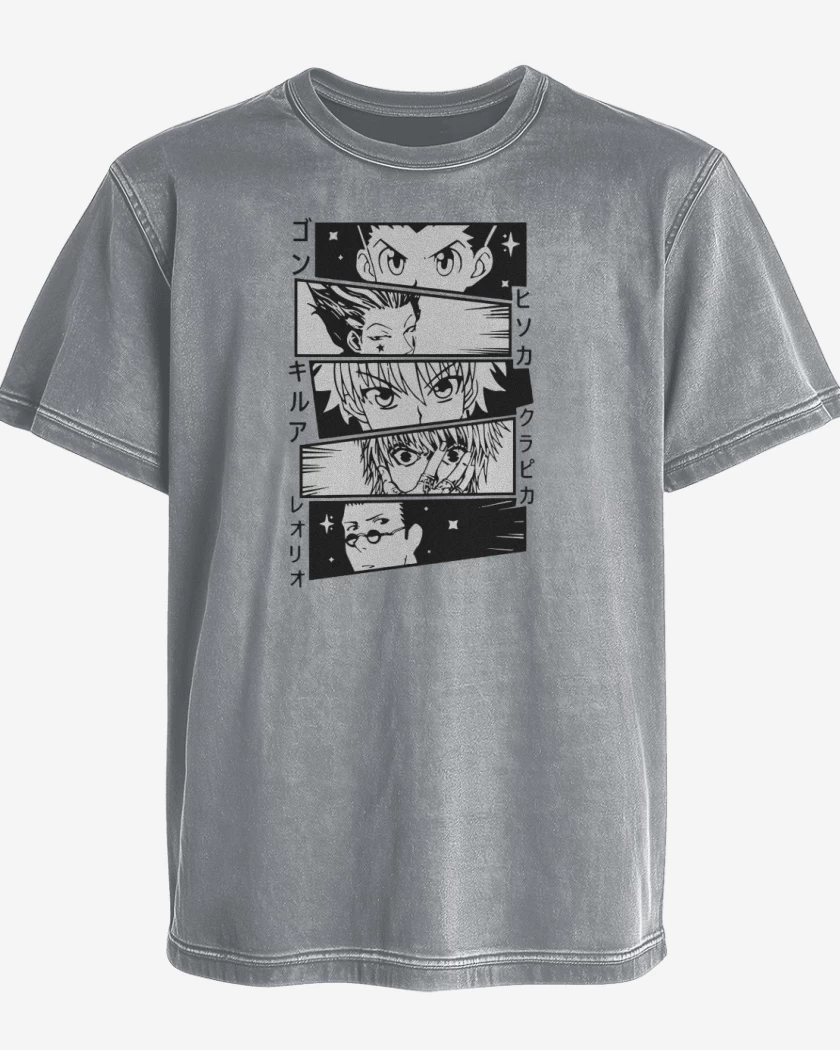 Polera desgastada Gris Melange de Hunterx
