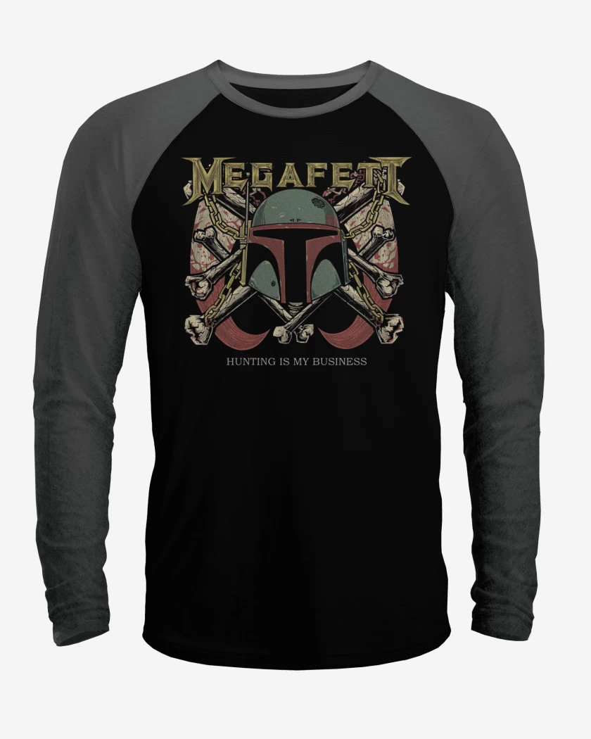 Polera Raglan Negro / Negro Heather de Megafertt