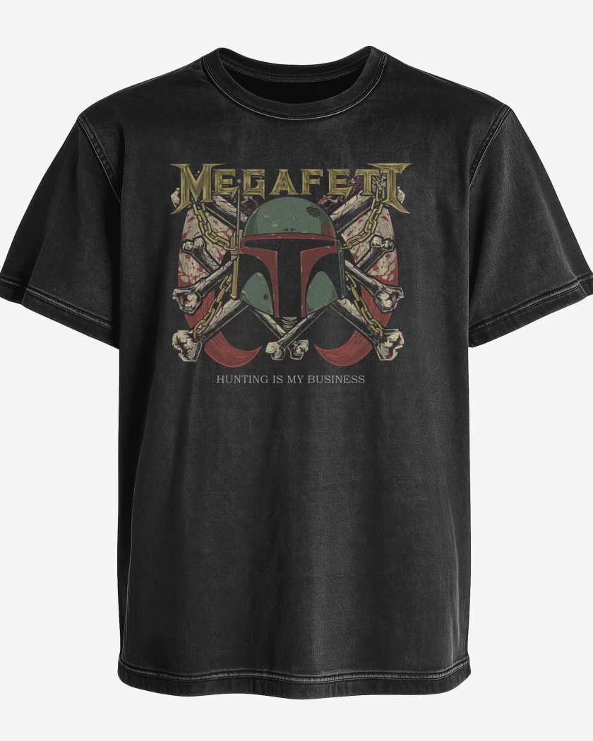 Polera desgastada Negro de Megafertt