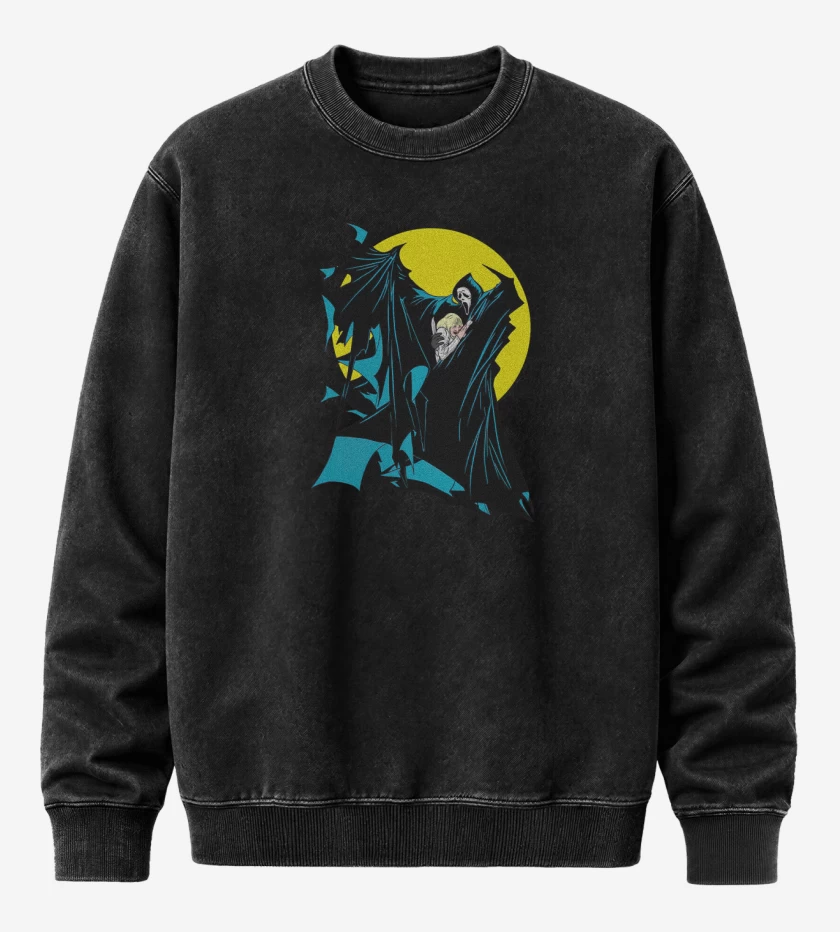 Poleron Polo Acid Wash Negro de El Grito del Murciélago