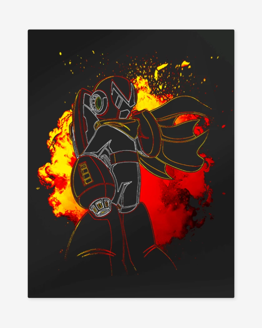 Print metalico Negro de Protoman