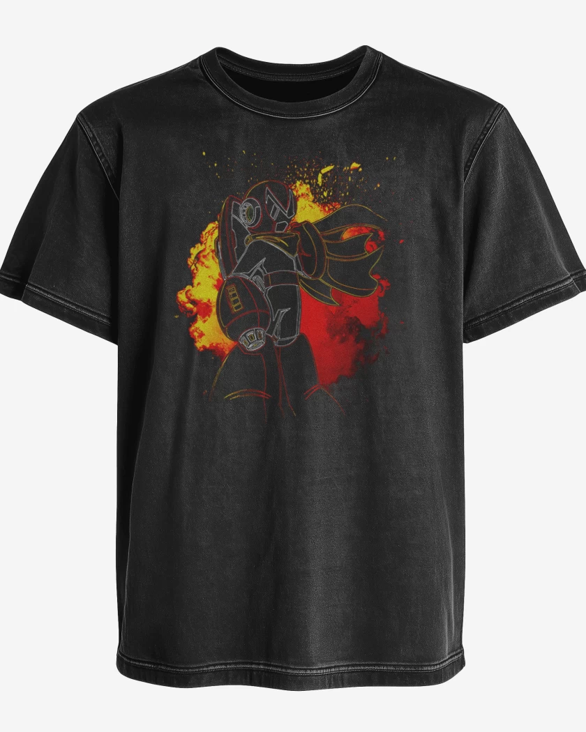 Polera desgastada Negro de Protoman