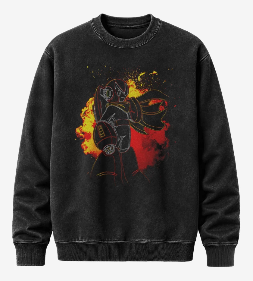Poleron Polo Acid Wash Negro de Protoman