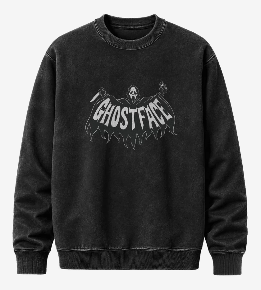 Poleron Polo Acid Wash Negro de GhostFace