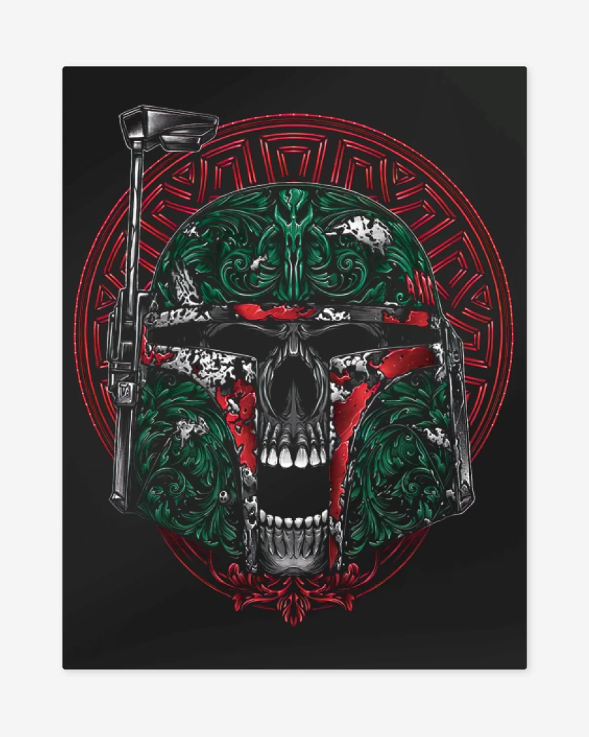 Print metalico Negro de Skull Hunter