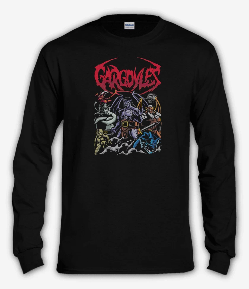 Polera manga larga Negro de Gárgolas