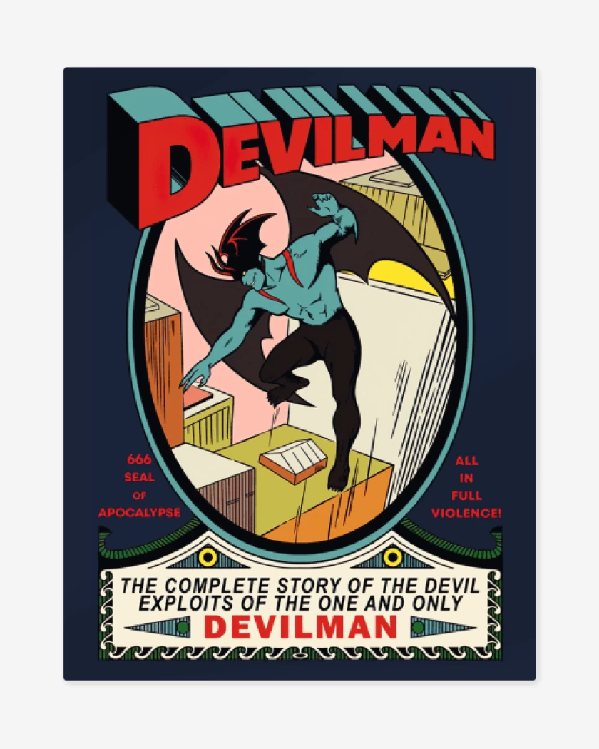 Print metalico Azul Marino de Super Devilman