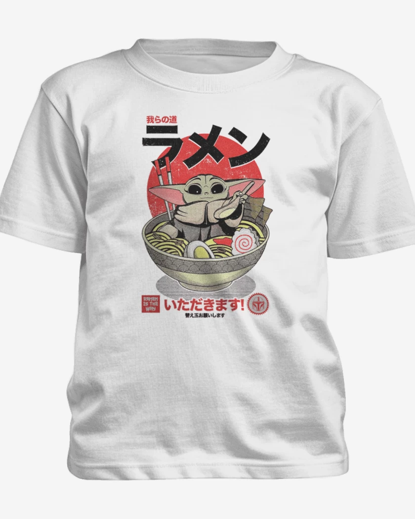 Polera de niño Blanco de Ramen Grogu
